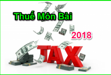 Mức thuế môn bài mới nhất năm 2018